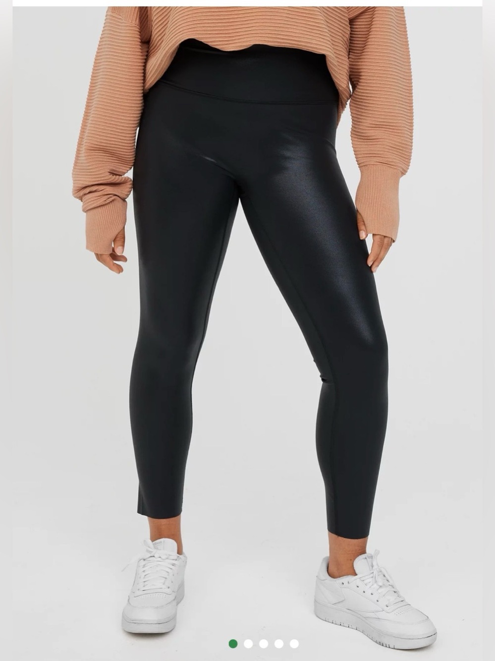 Offline by Aerie Real Luxe Faux Leather Leggings in Black